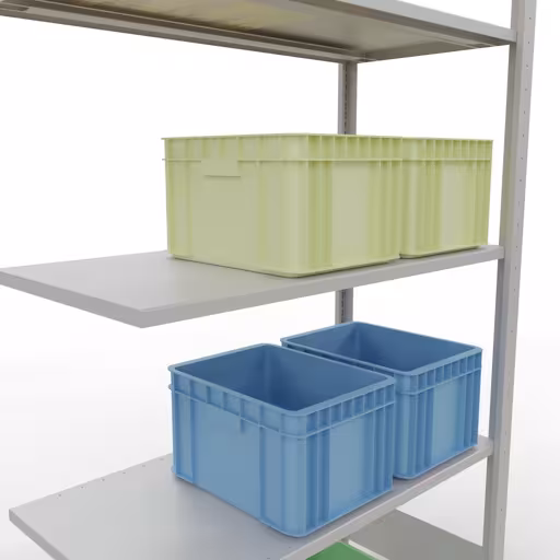 Aanbouwstelling, stellingkast MULTIplus150 insteeksysteem, 2000 x 1000 x 500 mm (HxBxD), 5 legborden, lengtestangen, RAL 7035 lichtgrijs met de GTIN 4004514293107 Aanbouwplank, plankplank, insteeksysteem MULTIplus150, 2000 x 1000 x 500 mm, 5 planken, RAL 7035 lichtgrijs van Schulte Lagertechnik met het artikelnr. 32655-LR