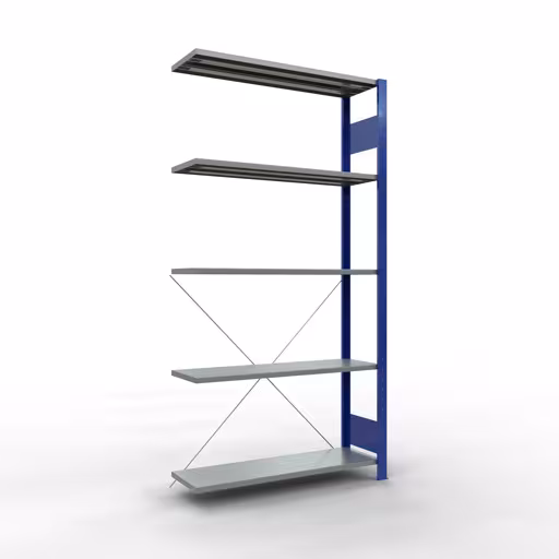 Productafbeelding nr. 11 van het artikel aanbouwplank, legbord, insteeksysteem MULTIplus150, 2000 x 1000 x 300 mm, 5 legborden, RAL 5010/verzinkt uit het insteeksysteem-assortiment van Schulte Lagertechnik