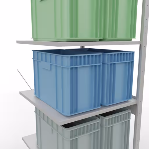 Aanbouwrek, stelling, insteeksysteem MULTIplus150, 2500 x 750 x 800 mm, 6 legborden, RAL 7035 lichtgrijs van het merk Schulte Lagertechnik uit het assortiment insteeksysteem