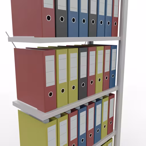 Productafbeelding nr. 11 van het artikel Aanbouwstelling, kantoorstelling, insteeksysteem MULTIplus85, 2000 x 750 x 300 mm, 6 legborden, kruisschoor, zonder aanslaglijst, lichtgrijs Afbeelding nr. 11 van het artikel, kantoorrekken, insteeksysteem MULTIplus85, 2000 x 750 x 300 mm, 6 planken, zonder aanslaglijst, lichtgrijs uit de productgroep kantoorrekken van Schulte Lagertechnik