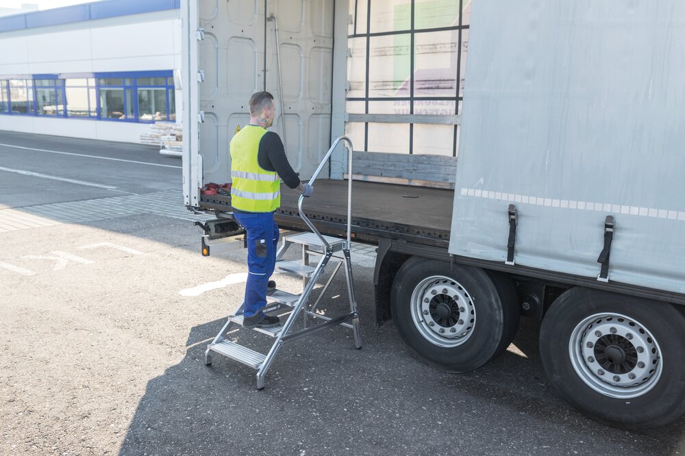 Munk montagetrap met leuning 2 treden