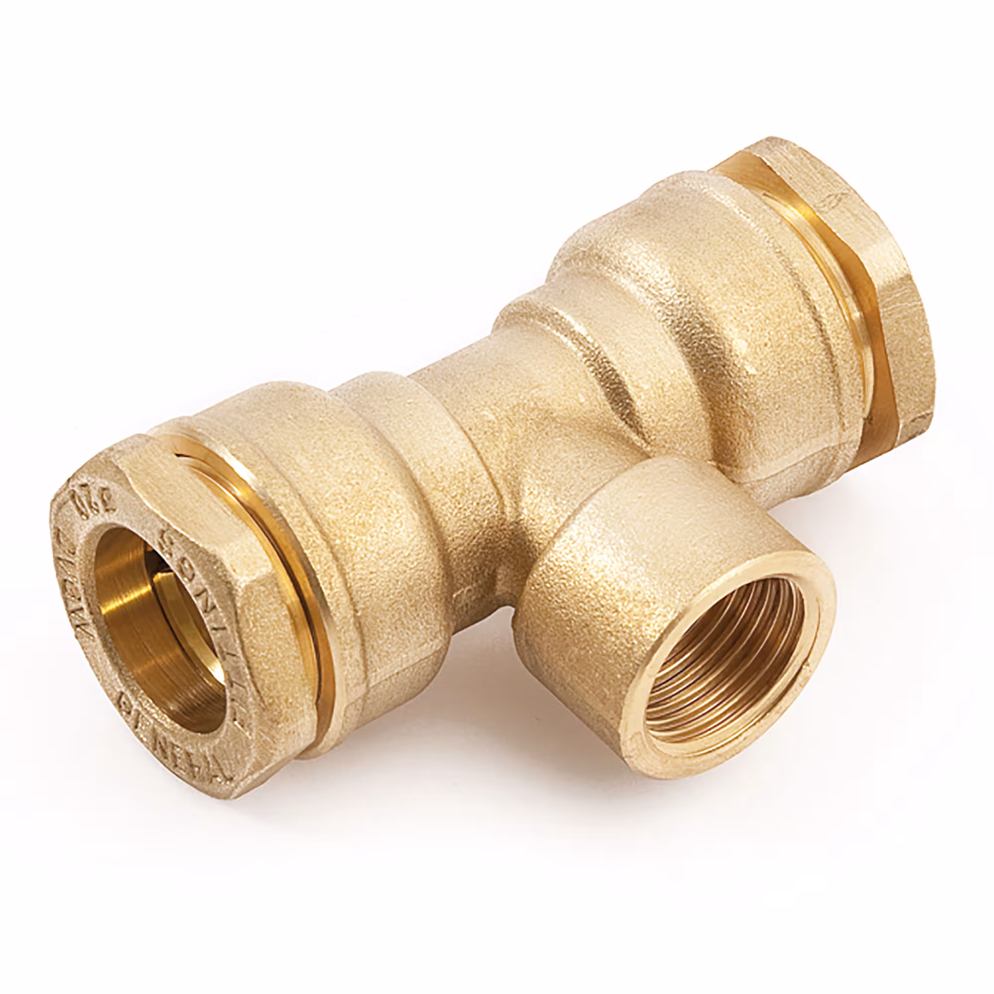Messing T-stukken met overgang van PE buis naar binnendraad van General Fittings Messing T-stukken met overgang van PE buis naar binnendraad, PE buis messing fittingen