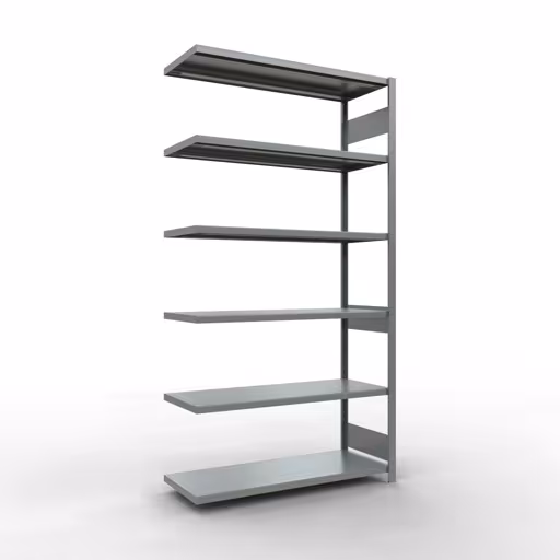 Figuur nr. 15 van het artikel aanbouwrekken, legbordstellingen, insteeksysteem MULTIplus250, 2500 x 1300 x 500 mm, 6 legborden, lengtestangen, verzinkt uit de productgroep insteeksysteem van Schulte Lagertechnik.