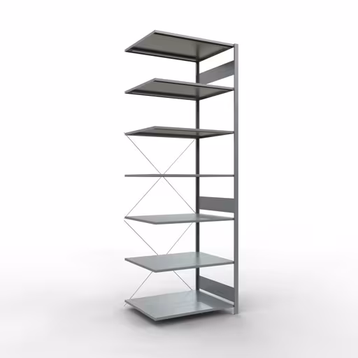 Aanbouwrekken, legbord, insteeksysteem MULTIplus150, 3000 x 1000 x 800 mm, 7 legborden, verzinkt van het merk Schulte Lagertechnik uit het assortiment insteeksysteem