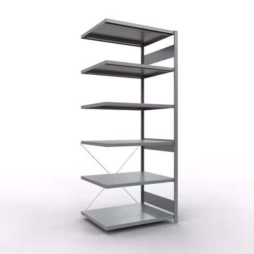 Productafbeelding nr. 11 van het artikel aanbouwplank, legbord, insteeksysteem MULTIplus250, 2500 x 1000 x 800 mm, 6 legborden, kruisschoor, verzinkt uit het assortiment insteeksysteem van het merk Schulte Lagertechnik