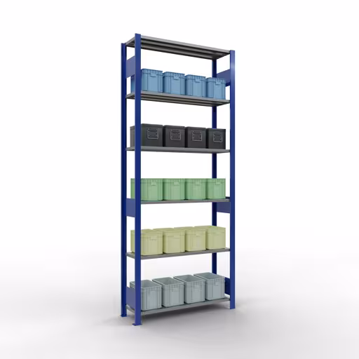 Basisplank, plankplank, insteeksysteem MULTIplus85, 2500 x 1000 x 300 mm, 6 planken, RAL 5010 gentiaanblauw van Schulte Lagertechnik met het artikelnr. 13131-LR-B