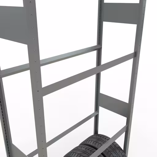 Figuur nr. 12 van het artikel basisrek, wielen-/bandenrek, 4500 x 1050 x 400 mm, verzinkt, 6 opslagniveaus met 150 kg vakbelasting per niveau uit de productgroep legbordstellingen van Schulte Lagertechnik