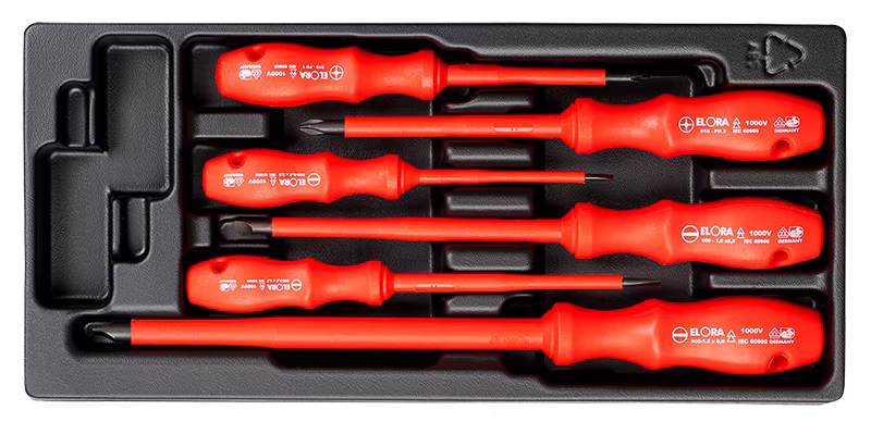 VDE-schroevendraaierset, 6-delig, MS-32 van ELORA VDE-schroevendraaierset, 6-delig, MS-32 uit de categorie VDE-schroevendraaiers met artikelnr. 0000532001000