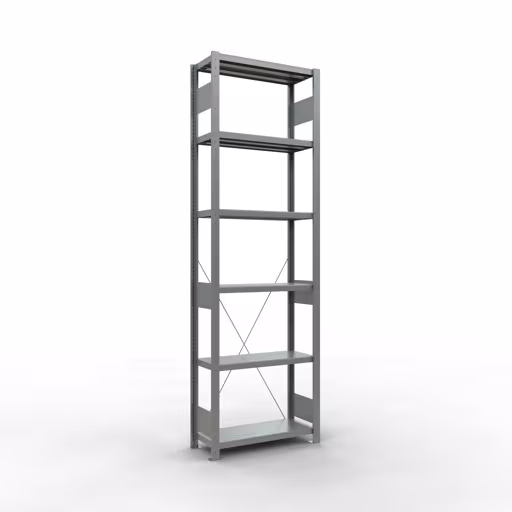 Extra afbeelding van het artikel Basisplank, legplank, insteeksysteem MULTIplus250, 2500 x 750 x 300 mm, 6 legborden, dwarsschoor, verzinkt vanaf basisplank