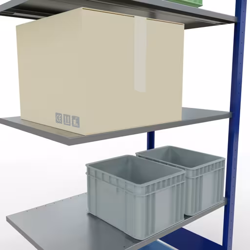 Aanbouwrekken, rekken, insteeksysteem MULTIplus150, 2000 x 1000 x 600 mm, 5 legborden, RAL 5010 gentiaanblauw/verzinkt van Schulte Lagertechnik uit de categorie insteeksystemen