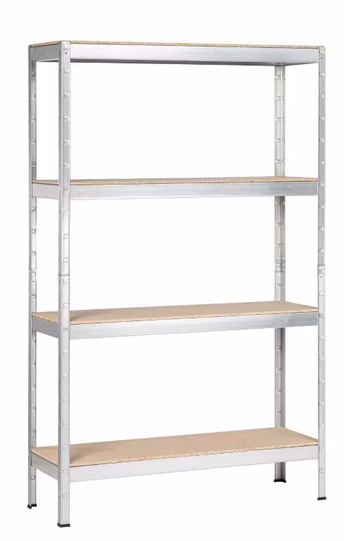 SCHULTE Regalwelt Zwaarlaststelling met 4 houten planken, 180x90x35 cm, verzinkt van het merk Schulte Regalwelt uit het assortiment stellingsystemen