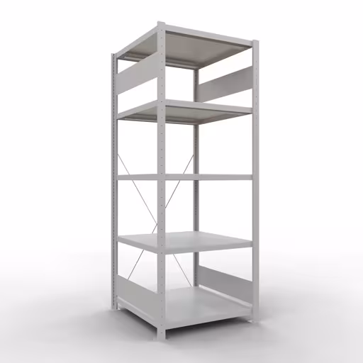 Basisplank, legbord, insteeksysteem MULTIplus250, 2000 x 750 x 800 mm, 5 planken, kruisschoor, RAL 7035 lichtgrijs van Schulte Lagertechnik uit het assortiment insteeksysteem