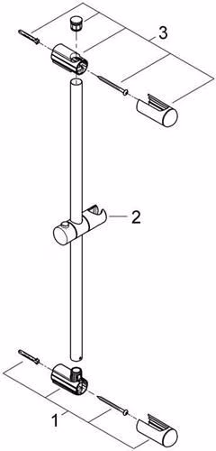 Technische Zeichnung 4030081 GROHE doucheglijstang Euphoria 27499 600 mm chroom