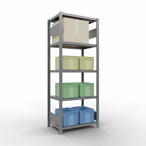 Productafbeelding nr. 14 van het artikel basisplank, legbord, insteeksysteem MULTIplus250, 2000 x 750 x 500 mm (HxBxD), 5 legborden, lengtestangen, verzinkt Figuur nr. 14 van het artikel basisplank, legplank, insteeksysteem MULTIplus250, 2000 x 750 x 500 mm, 5 legborden, lengtestangen, verzinkt uit de insteeksysteem productgroep van Schulte Lagertechnik.