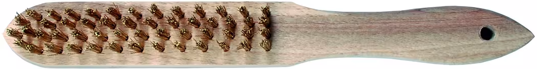 Messing staalborstel, golvend, 4 rijen van PROJAHN Staalborstel messing, snijden, reinigen, schrapen, art.nr. 3377-4