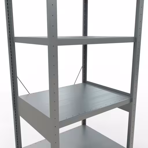 Basisplank, legplank, insteeksysteem MULTIplus250, 2500 x 750 x 600 mm (HxBxD), 6 legborden, kruisschoor, verzinkt van Schulte Lagertechnik uit de categorie insteeksystemen