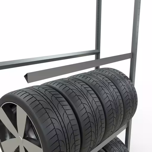 Afbeelding nr. 11 van het artikel aanbouwrek, wielen-/bandenrek, 2750 x 1150 x 400 mm, verzinkt, 4 opslagniveaus met 150 kg vakbelasting per niveau uit de productgroep legbordstellingen van Schulte Lagertechnik