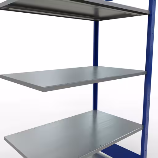 Extra afbeelding van het artikel Aanbouwplank, legplank, insteeksysteem MULTIplus150, 2000 x 1000 x 600 mm, 5 legborden, RAL 5010 gentiaanblauw/verzinkt vanaf opzetplank