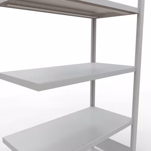 Aanbouwrekken, rekken, insteeksysteem MULTIplus330, 2000 x 1000 x 500 mm, 5 legborden, lengtestangen, RAL 7035 lichtgrijs van Schulte Lagertechnik uit de categorie insteeksystemen