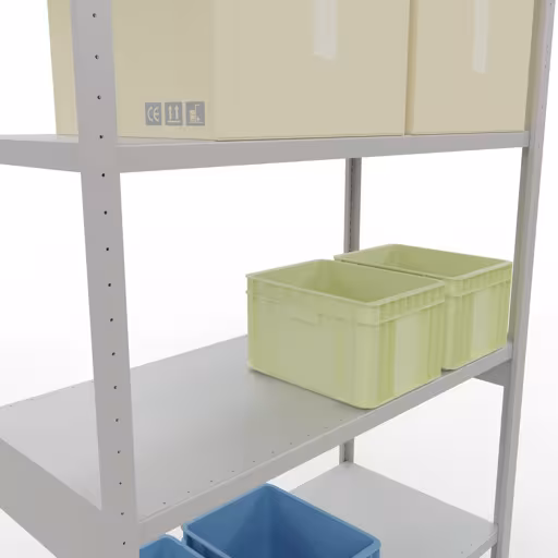 Productafbeelding nr. 13 van het artikel basisplank, legbord, insteeksysteem MULTIplus250, 3000 x 1300 x 600 mm (HxBxD), 7 legborden, lengtestangen, RAL 7035 lichtgrijs Figuur nr. 13 van het artikel basisplank, legbord, insteeksysteem MULTIplus250, 3000 x 1300 x 600 mm, 7 legborden, lengtestangen, RAL 7035 lichtgrijs uit de productgroep insteeksysteem van Schulte Lagertechnik.