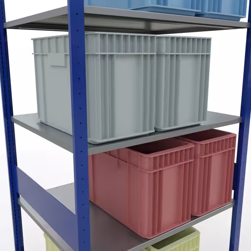 Basisplank, legplank, insteeksysteem MULTIplus150, 3000 x 1000 x 800 mm, 7 legborden, RAL 5010 gentiaanblauw/verzinkt van Schulte Lagertechnik uit de categorie insteeksystemen