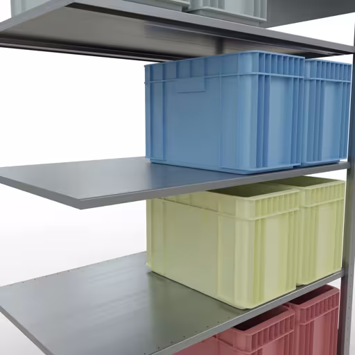 Productafbeelding nr. 14 van het artikel Aanbouwplank, legplank-insteeksysteem MULTIplus150, 2000 x 1300 x 800 mm, 5 legborden, verzinkt uit het insteeksysteem-assortiment van Schulte Lagertechnik