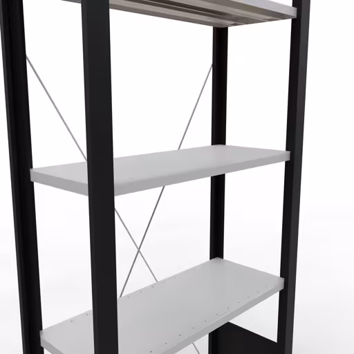 Figuur nr. 13 van het artikel basisrek, kantoorrek, insteeksysteem MULTIplus85, 1800 x 750 x 300 mm, 5 planken, kruisschoor, zonder aanslaglijst, zwart/lichtgrijs uit de productgroep kantoorrekken van Schulte Lagertechnik.