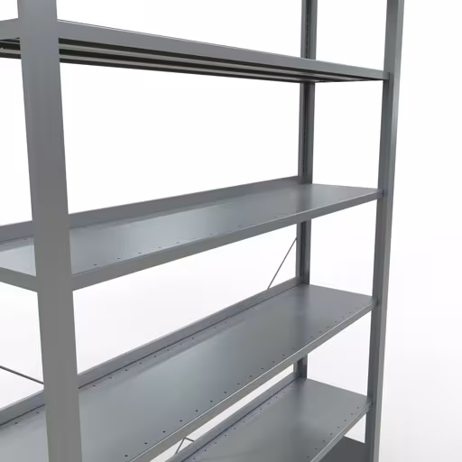Figuur nr. 7 van het artikel basisplank, kantoorplank, insteeksysteem MULTIplus85, 2300 x 1300 x 300 mm, 7 planken, kruisschoor, verzinkt, met aanslagbalk uit de productgroep kantoorplanken van Schulte Lagertechnik.