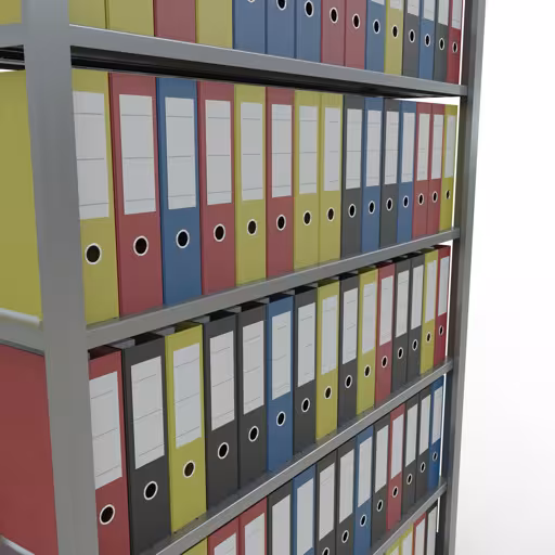 Productafbeelding nr. 13 van het artikel basisplank, kantoorplank, insteeksysteem MULTIplus85, 2300 x 1300 x 300 mm, 7 planken, kruisschoor, verzinkt, met aanslagstang Figuur nr. 13 van het artikel, kantoorreksysteem MULTIplus85, 2300 x 1300 x 300 mm, 7 planken, verzinkt, met aanslagbeugel uit de productgroep kantoorrekken van Schulte Lagertechnik.