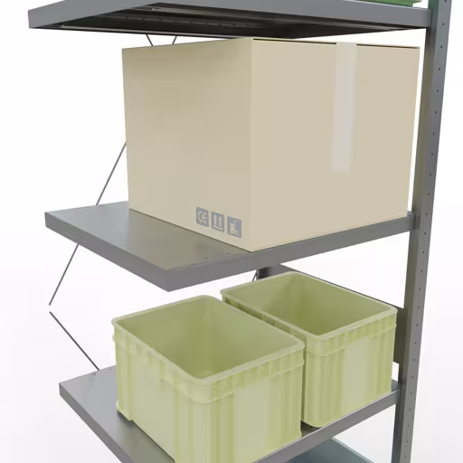 Afbeelding nr. 14 van het artikel aanbouwrekken, legbordstellingen, insteeksysteem MULTIplus250, 3000 x 750 x 600 mm, 7 legborden, kruisschoor, verzinkt uit de productgroep insteeksysteem van Schulte Lagertechnik