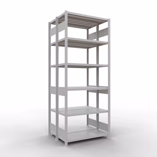 Basisplank, dubbele plank, rekkensysteem MULTIplus250, 2500 x 1000 x (2x400) mm (HxBxD), 2x6 planken, lengtestangen, RAL 7035 lichtgrijs van Schulte Lagertechnik Basisplank, dubbele plank, stellingsysteem MULTIplus250, 2500 x 1000 x (2x400) mm (HxBxD), 2x6 planken, lengtestangen, RAL 7035 lichtgrijs, dubbele planken, art.nr. 33241