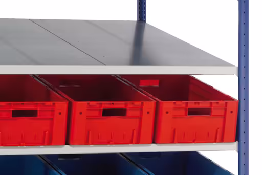 Andere weergave van het artikel basisplank, schuine vloerplank XL MULTIplus150, 2000 x 1300 x 1200 mm, RAL 5010 gentiaanblauw/gegalvaniseerd, 2x5 planken uit de categorie schappenplanken
