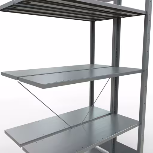 Figuur nr. 10 van het artikel aanbouwrekken, dubbele rekken, stellingstellingen, insteeksysteem MULTIplus150, 2000 x 1000 x (2x300) mm, 2x5 planken, verzinkt uit de stellingstelling productgroep van Schulte Lagertechnik.