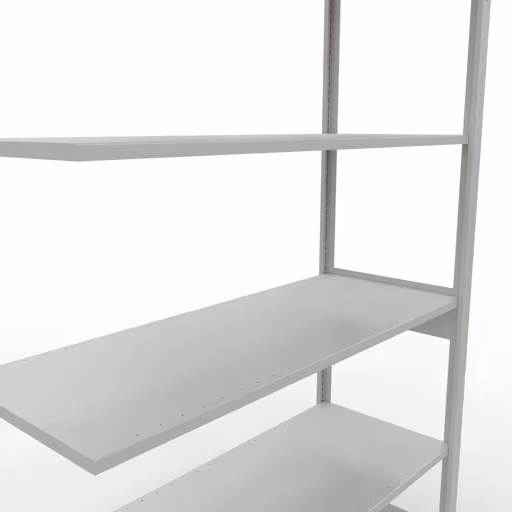 Aanbouwrekken, rekken, insteeksysteem MULTIplus150, 2500 x 1300 x 500 mm, 6 planken, lengtestangen, RAL 7035 lichtgrijs van Schulte Lagertechnik uit de categorie insteeksystemen