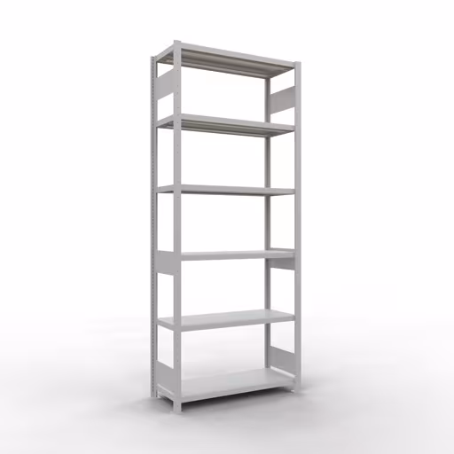 Figuur nr. 14 van het artikel basisrek, legbord, insteeksysteem MULTIplus250, 2500 x 1000 x 400 mm, 6 legborden, lengtestangen, RAL 7035 lichtgrijs uit de productgroep insteeksysteem van Schulte Lagertechnik.