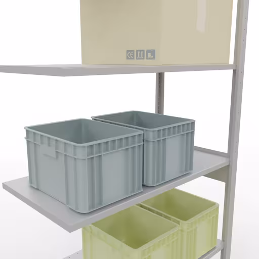 Productafbeelding nr. 13 van het artikel Aanbouwrekken, legbordstellingen, insteeksysteem MULTIplus85, 2500 x 1000 x 500 mm (HxBxD), 6 legborden, lengtestangen, RAL 7035 lichtgrijs Figuur nr. 13 van het artikel aanbouwrekken, legbordstellingen, insteeksysteem MULTIplus85, 2500 x 1000 x 500 mm, 6 legborden, RAL 7035 lichtgrijs uit de productgroep insteeksysteem van het merk Schulte Lagertechnik.