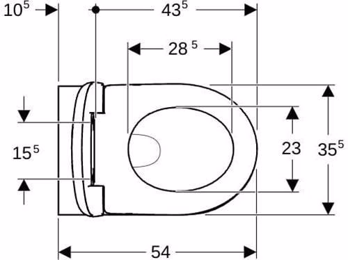 Technische Zeichnung 4029375 Geberit Renova Set wandcloset met wc-zitting, laagspoelend, wit