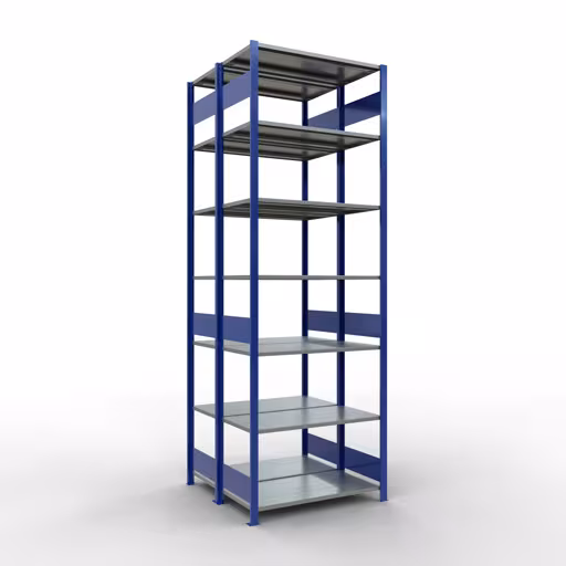 Productafbeelding nr. 13 van het artikel basisplank, dubbele plank, legbord insteeksysteem MULTIplus150, 3000 x 1000 x (2x500) mm, 2x7 legborden, RAL 5010 gentiaanblauw uit het assortiment legborden van Schulte Lagertechnik
