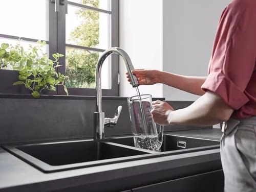 Hansgrohe ééngreeps keukenmengkraan 240 FOCUS DN 15, met uittrekbare vuistdouche chroom