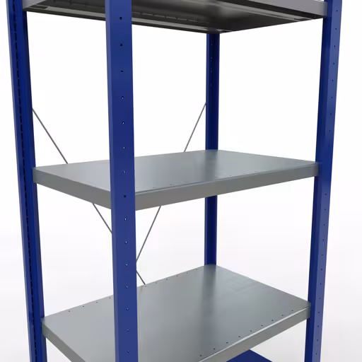 Figuur nr. 10 van het artikel basisrek, legbord, insteeksysteem MULTIplus250, 2000 x 750 x 500 mm, 5 legborden, RAL 5010 gentiaanblauw/verzinkt/verzinkt uit de productgroep insteeksysteem van het merk Schulte Lagertechnik.