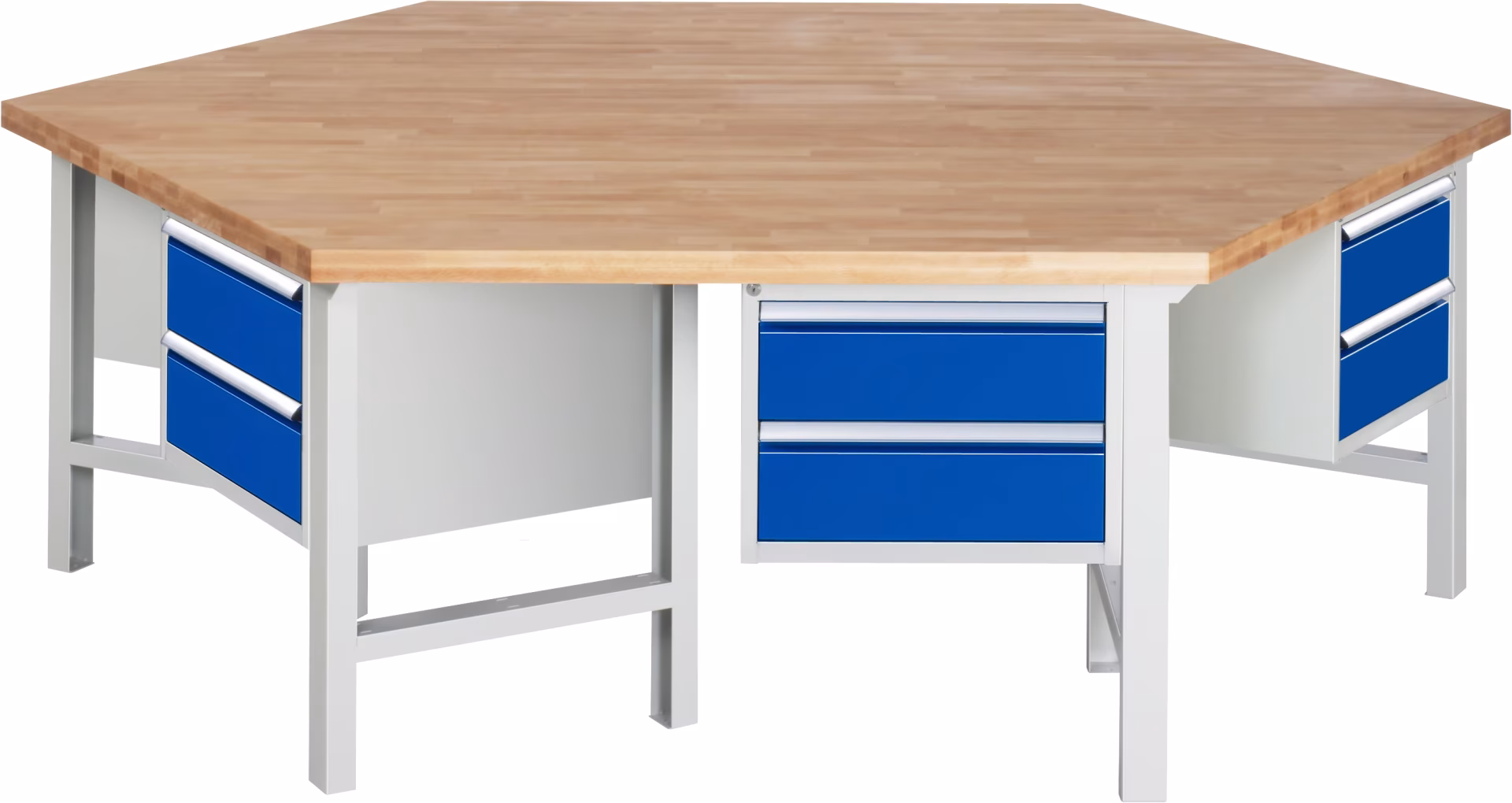 Groepswerkbank 425, B2700xD2340xH790-1140mm, 6x2 laden gedeeltelijk uitschuifbaar uit de categorie Werkbanken met het artikelnummer 03-425-135B4H.11