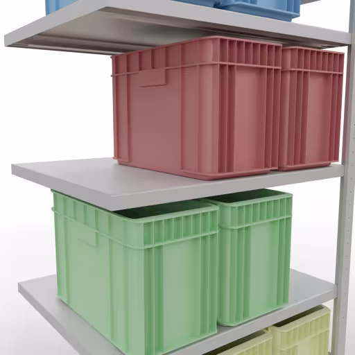 Figuur nr. 8 van het artikel aanbouwrekken, stellingrekken, insteeksysteem MULTIplus250, 2000 x 1000 x 800 mm (HxBxD), 5 planken, RAL 7035 lichtgrijs uit de productgroep insteeksysteem van het merk Schulte Lagertechnik.