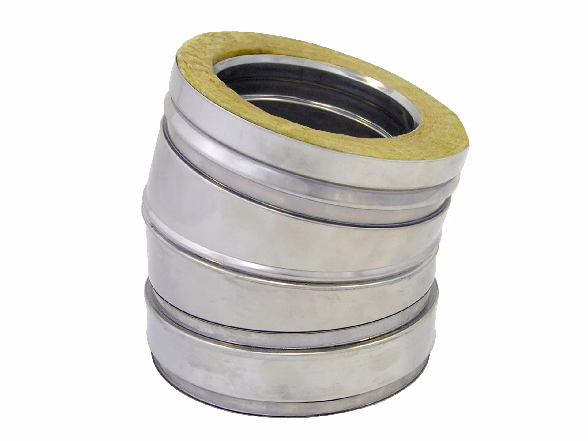 Dubbelwandige DW-bocht 15° D450 met klemband uit de categorie RVS dubbelwandig uitlaatsysteem met artikelnr. 671584