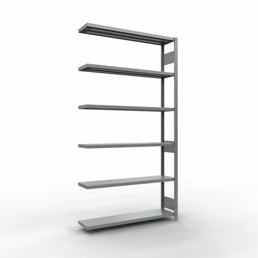 Aanbouwrekken, rekken, insteeksysteem MULTIplus250, 2500 x 1300 x 300 mm (HxBxD), 6 planken, lengtestangen, verzinkt van Schulte Lagertechnik Aanbouwrekken, legbordstellingen, insteeksysteem MULTIplus250, 2500 x 1300 x 300 mm (HxBxD), 6 legborden, lengtestangen, verzinkt, aanbouwplank, art.nr. 12936-130-LR