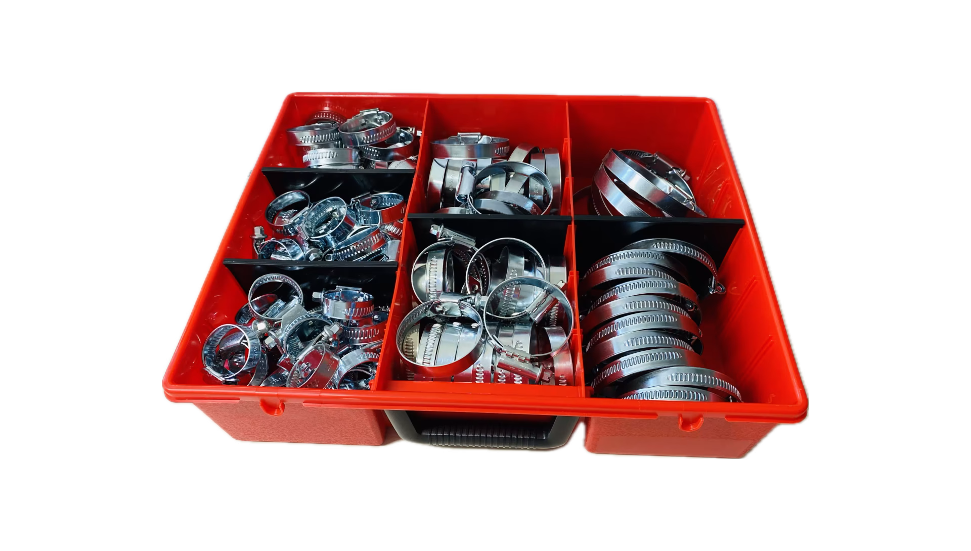 120-delige slangklemset W1/W2/W4 12 mm bandbreedte van RVS Schellenservice RVS 120st. Slangklemmenset W1/W2/W4 12 mm bandbreedte, slangklemmen