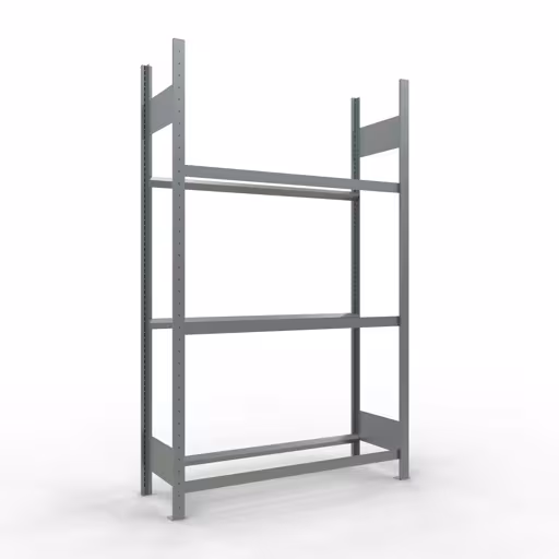 Basisrek, wielen-/bandenrek, 2000 x 1200 x 400 mm (HxBxD), verzinkt, 3 opslagniveaus met 150 kg vakbelasting per niveau van Schulte Lagertechnik Basisplank, wiel-/bandenplank, 2000 x 1200 x 400 mm (HxBxD), verzinkt, 3 opbergniveaus met 150 kg vakbelasting per niveau, opbergruimte voor auto-onderdelen, art.nr. 20778