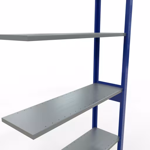 Productafbeelding nr. 14 van het artikel Aanbouwrekken, legbordstellingen, insteeksysteem MULTIplus85, 2500 x 1000 x 300 mm (HxBxD), 6 legborden, lengtestangen, RAL 5010 gentiaanblauw Figuur nr. 14 van het artikel aanbouwrekken, legbordstellingen, insteeksysteem MULTIplus85, 2500 x 1000 x 300 mm, 6 legborden, RAL 5010 gentiaanblauw uit de productgroep insteeksysteem van het merk Schulte Lagertechnik.