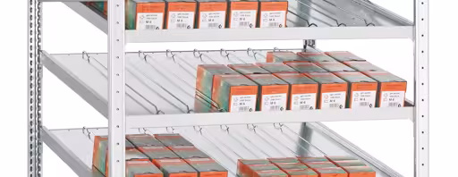 Extra niveau voor Kanban-plank MULTIplus150, 1000 x 800, verzinkt, met verdelers en zijgeleiders uit de categorie Kanban-planken met GTIN 4004514218841 Extra niveau voor Kanban-rek MULTIplus150, 1000 x 800, verzinkt, met verdelers en zijgeleiders van Schulte Lagertechnik uit het assortiment legborden