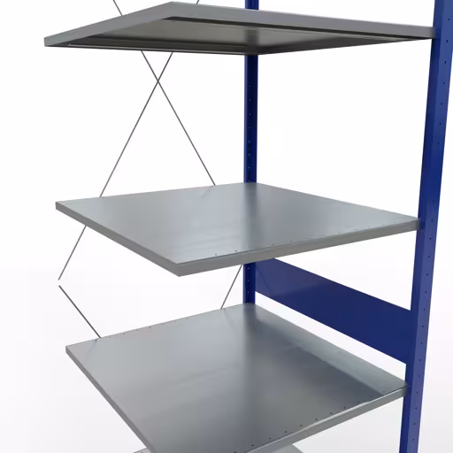 Productafbeelding nr. 7 van het artikel aanbouwrekken, legbordinsteeksysteem MULTIplus150, 3000 x 750 x 800 mm, 7 legborden, RAL 5010 gentiaanblauw/verzinkt/verzinkt uit het insteeksysteem-assortiment van Schulte Lagertechnik