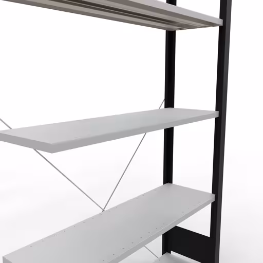 Figuur nr. 12 van het artikel aanbouwrekken, kantoorrekken, insteeksysteem MULTIplus85, 1800 x 1000 x 300 mm, 5 planken, kruisschoor, zonder aanslaglijst, zwart/lichtgrijs uit de productgroep kantoorrekken van Schulte Lagertechnik.